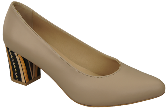 Dámské boty Cappuccino Lico Přírodní kůže s ozdobným podpatkem 158 ElitaBut