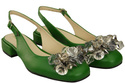 Dámská obuv Zelené sandály s krystaly Přírodní kůže 215 ElitaBut