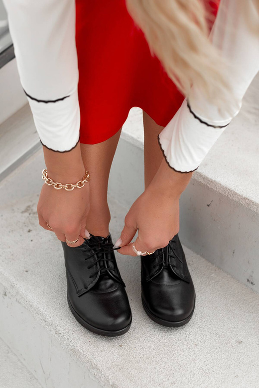 Obuv Dámské vysoké podpatky z přírodní kůže Černá 181 ElitaBut