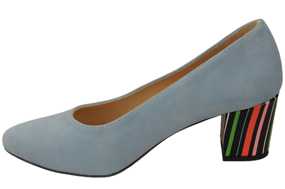 Dámská obuv Blue Suede Natural Leather Decorative Heel 158 With ElitaBut
