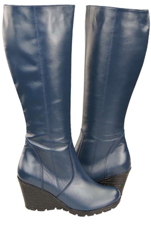 Obuv Dámské kotníkové boty Přírodní kůže Námořnická modrá 745 ElitaBut