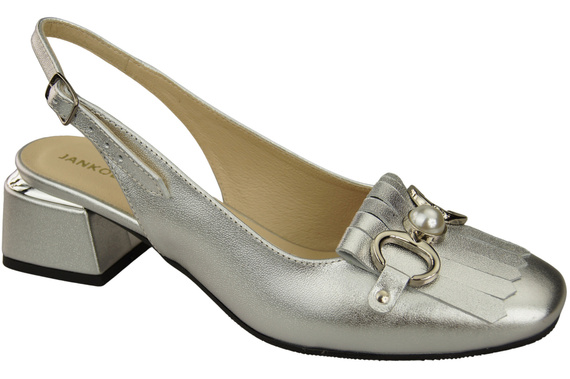 Dámská obuv Stříbrné sandály zdobené třásněmi Přírodní kůže 208 ElitaBut