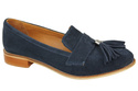 Dámská obuv Mokasyny Přírodní kůže Velour Navy Blue 134 ElitaBut