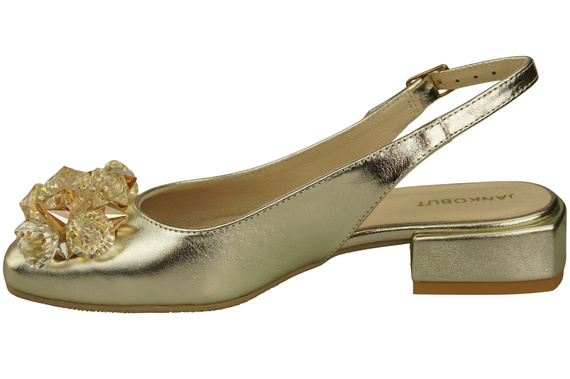 Dámská obuv Zlaté sandály s krystaly Přírodní kůže 215 ElitaBut