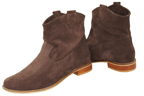 Obuv Dámské kozačky Chocolate Jaro / podzim přírodní kůže velur 132 L ElitaBut