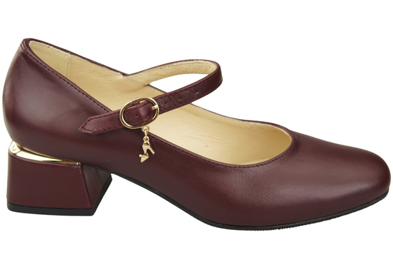 Dámská obuv Strap pumps Maroon Natural Leather 202 ElitaBut