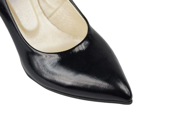 Dámská obuv Dámské lakované lodičky Black Lacquered 816 ElitaBut