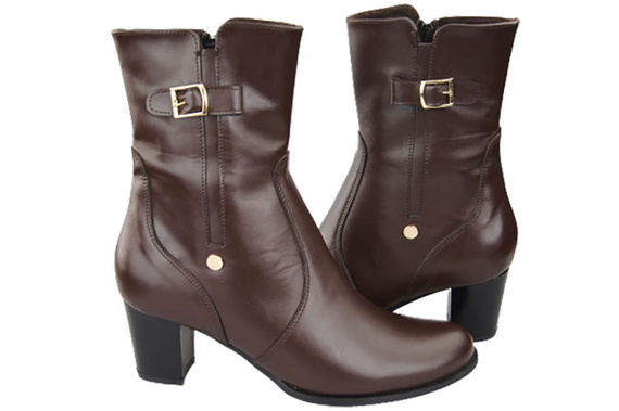 Dámské boty Chocolate Warmed Natural Leather 882 Z ElitaBut