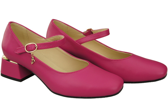 Dámská obuv Dámské lodičky s páskem Fialová přírodní kůže 202 ElitaBut