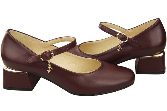 Dámská obuv Strap pumps Maroon Natural Leather 202 ElitaBut