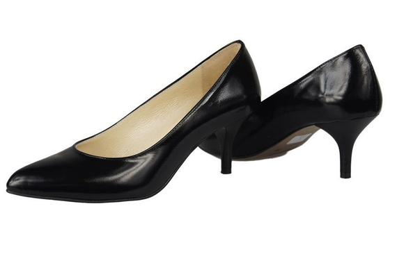 Dámská obuv Dámské lodičky 825 z přírodní kůže Černá lakovaná ElitaBut