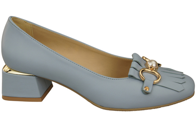 Dámská obuv Dámské lodičky se střapcem Světle modré Přírodní kůže 195 ElitaBut