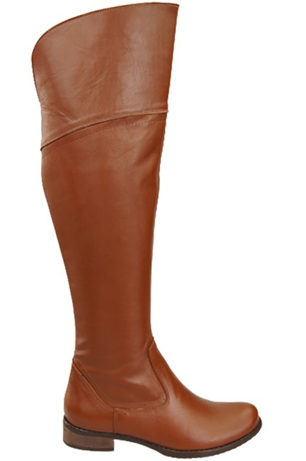 Dámské boty Brown Musketeers High over the knee natural leather 638 ElitaBut
