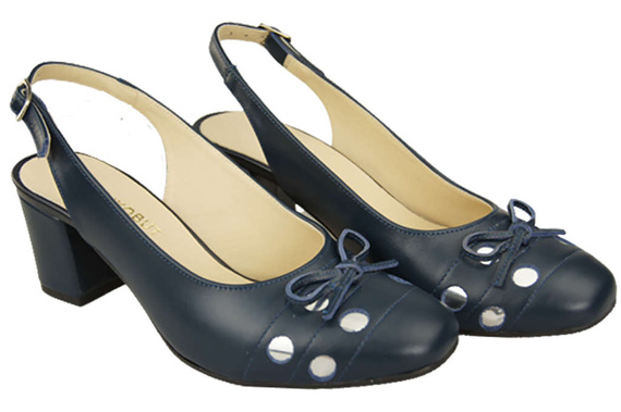 Dámská obuv Navy Blue Sandály Natural Leather 167 ElitaBut