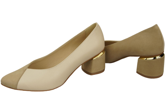 Výjimečné dámské béžové boty z přírodní kůže Pocit luxusu na nohou 191 ElitaBut