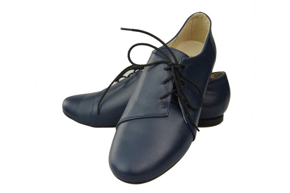Dámské baleríny tmavě modré z přírodní kůže 110 ElitaBut
