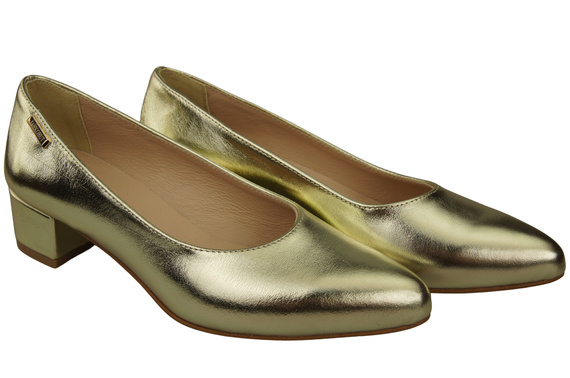 Dámské lodičky Zlato s nízkým podpatkem nadčasová elegance a pohodlí 220 ElitaBut