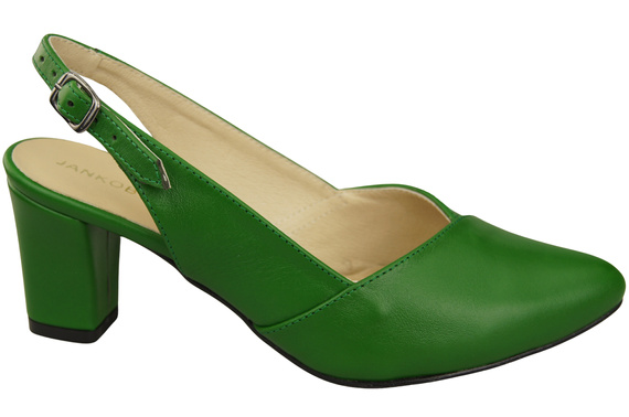 Dámská obuv Zelené sandály na podpatku Přírodní kůže 217 ElitaBut