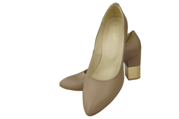 Dámská obuv Cappuccino lodičky Přírodní kůže 144 ElitaBut