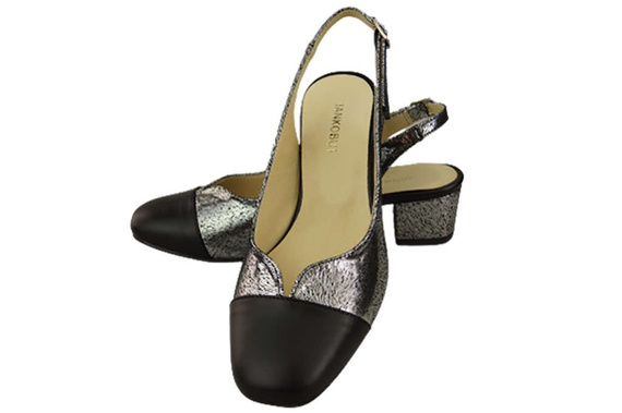 Dámská obuv Sandály Přírodní kůže 165 Black - Silver ElitaBut