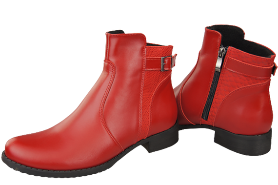 Obuv Dámské zimní boty z přírodní kůže Červená 156 Z ElitaBut