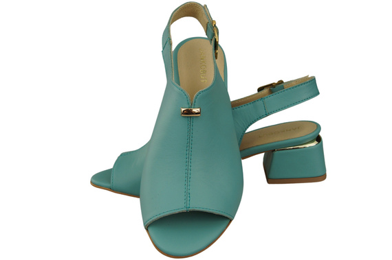 Dámská obuv Tyrkysové sandály se zlatou přezkou Přírodní kůže 198 ElitaBut