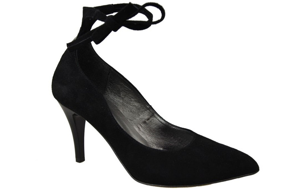 Dámské boty Semišové kožené lodičky Black 983 ElitaBut