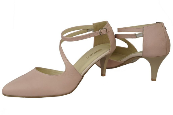 Dámská obuv Sandály Nízký Stiletto Kožené Powder Pink 990 ElitaBut