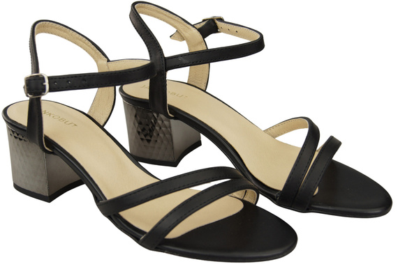 Dámská obuv Černá přírodní kůže 197 Smyslně odhalující nohy Sandály ElitaBut