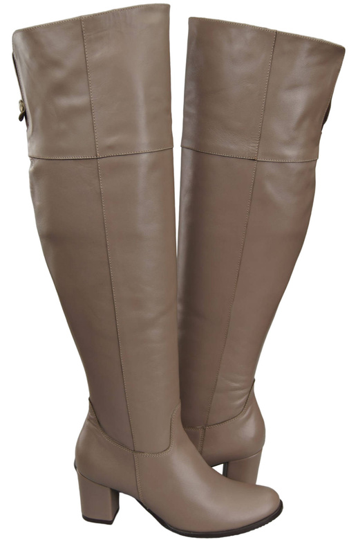 Dámské boty Cappuccino Dark Musketeers High over the knee natural leather 190 ElitaBut