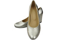 Dámské boty Classic Silver Natural Leather Almond Nose pumps 201 ElitaBut