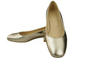 Pohodlná dámská obuv Gold Flats Natural Leather 204 ElitaBut