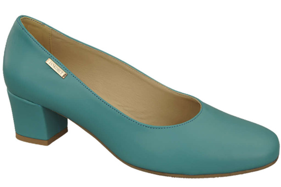Dámská obuv Přírodní kůže 172 Tyrkysové lodičky ElitaBut