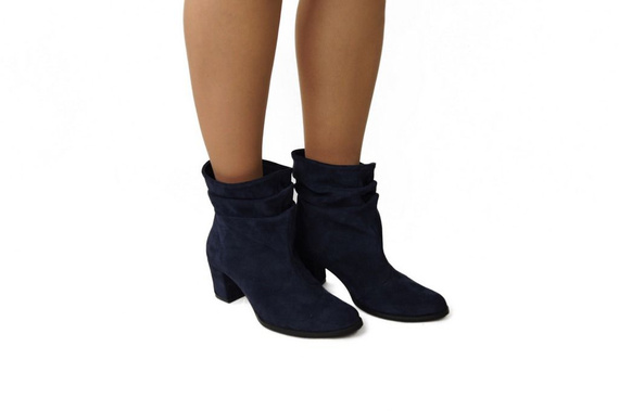 Dámská obuv Přírodní kožené kozačky Námořnická modrá 986 ElitaBut