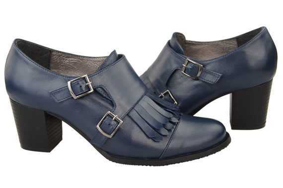 Obuv Dámské polobotky Přírodní kůže Námořnická modrá 985 ElitaBut