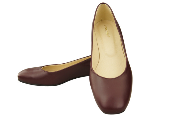 Pohodlná dámská obuv Maroon Flats Natural Leather 204 ElitaBut