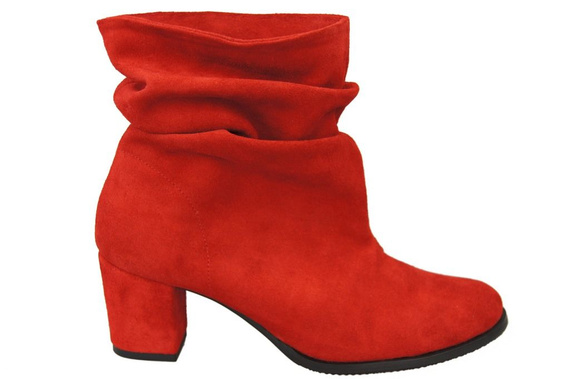 Dámská obuv Přírodní kožené kozačky Červená 986 ElitaBut