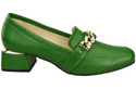 Dámská obuv Zelená s řetízkem Dámské mokasíny Přírodní kůže 193 ElitaBut