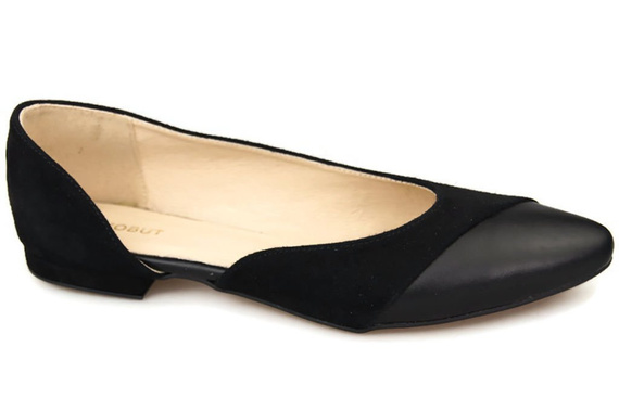 Dámské baleríny Černá přírodní kůže 146 ElitaBut