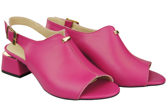 Dámská obuv Fialové sandály se zlatou přezkou Přírodní kůže 198 ElitaBut