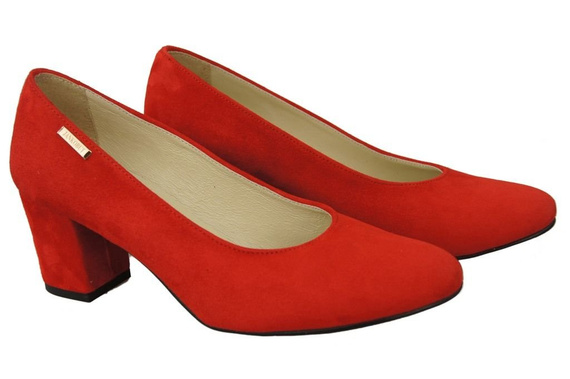 Dámská obuv Červené lodičky z přírodní kůže a semiše 125 ElitaBut
