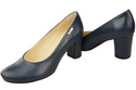 Dámské boty Classic Navy Blue Natural Leather Almond Nose pumps 201 ElitaBut