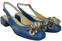 Dámská obuv Modré sandály s krystaly Přírodní kůže 215 ElitaBut