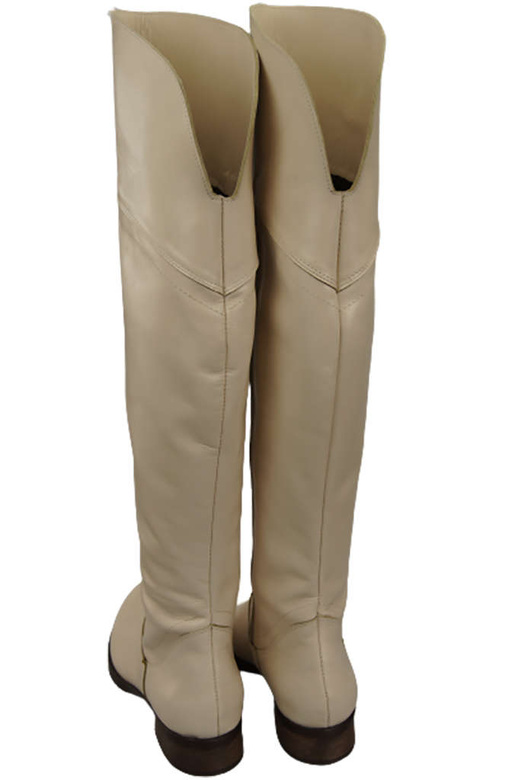 Dámské kozačky Boty Beige Musketeers Vysoké nad kolena z přírodní kůže 638 ElitaBut