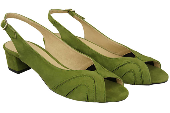 Dámská obuv Sandály semišová kůže Pistachio 991 ElitaBut