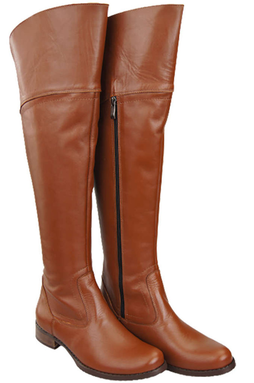Dámské boty Brown Musketeers High over the knee natural leather 638 ElitaBut