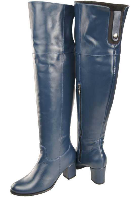 Dámské boty Navy blue Musketeers High over the knee natural leather 190 ElitaBut