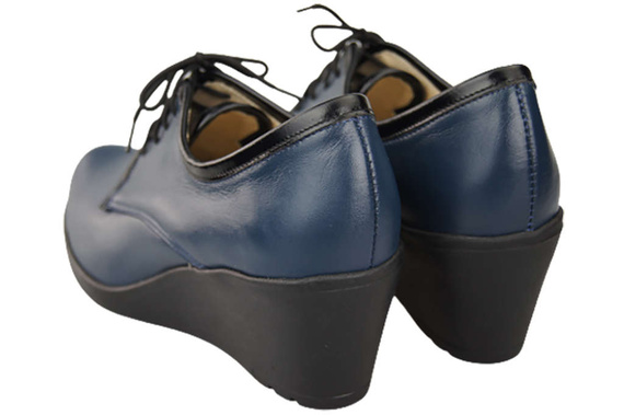 Obuv Dámské vysoké podpatky z přírodní kůže Námořnická modř 181 ElitaBut