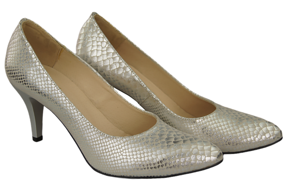 Dámská obuv Stříbrné lodičky Hadí motiv Přírodní kůže 150 ElitaBut