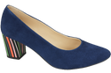 Dámská obuv Navy Blue Suede Leather Decorative Heel 158 With ElitaBut